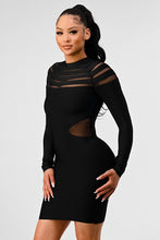 Load image into Gallery viewer, Athina sheer cut out long sleeve bandage dress