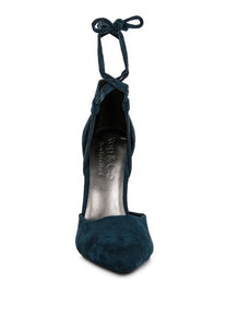 Black Lace Up Stiletto Sandals