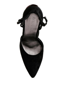 Black Lace Up Stiletto Sandals