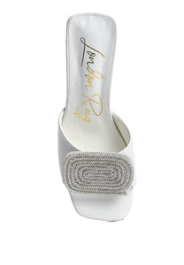 Rhinestone Embellished Slip On Sandals